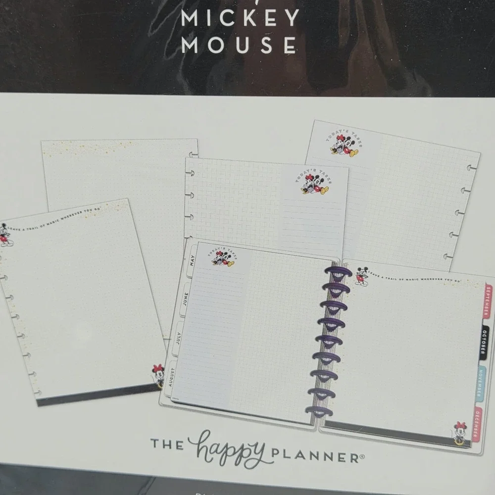 NEW 3x Happy Planner DISNEY Mickey Minnie Mouse Classic Paper Stickers Folder